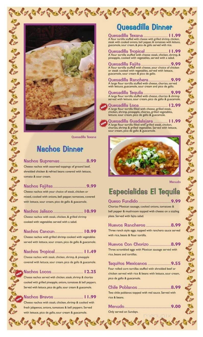 El Tequila - Kingston, OK menu_pic