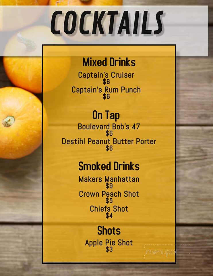 Captain's Sports Lounge - Lake Lotawana, MO menu_pic