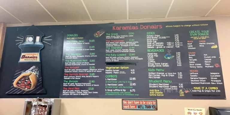 Karamias Nova Scotian Donairs - Williams Lake, BC menu_pic