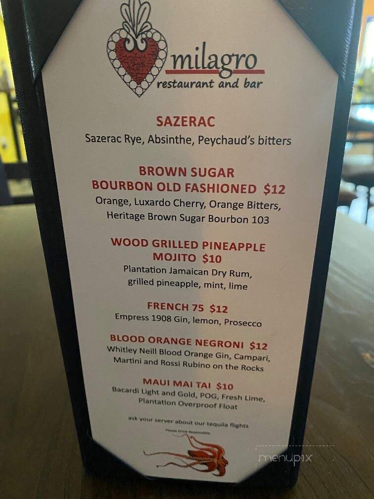 Milagro Restaurant And Bar - key west, FL menu_pic
