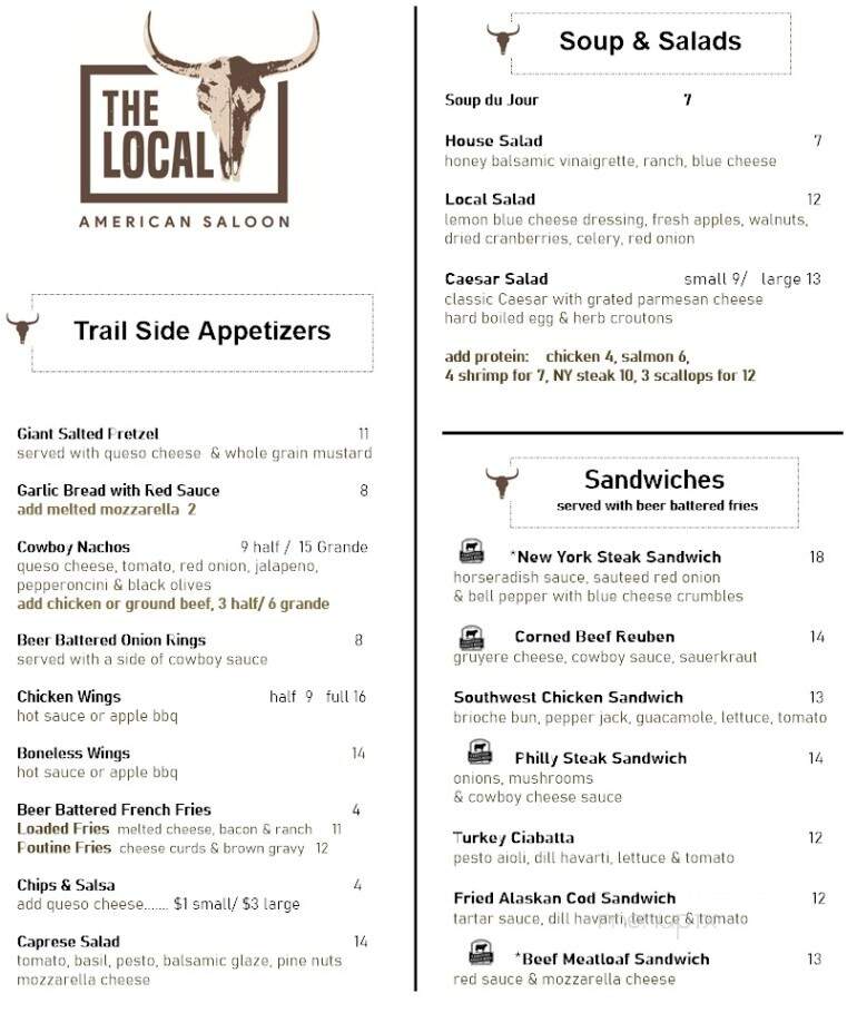 The Local American Saloon - Belgrade, MT menu_pic