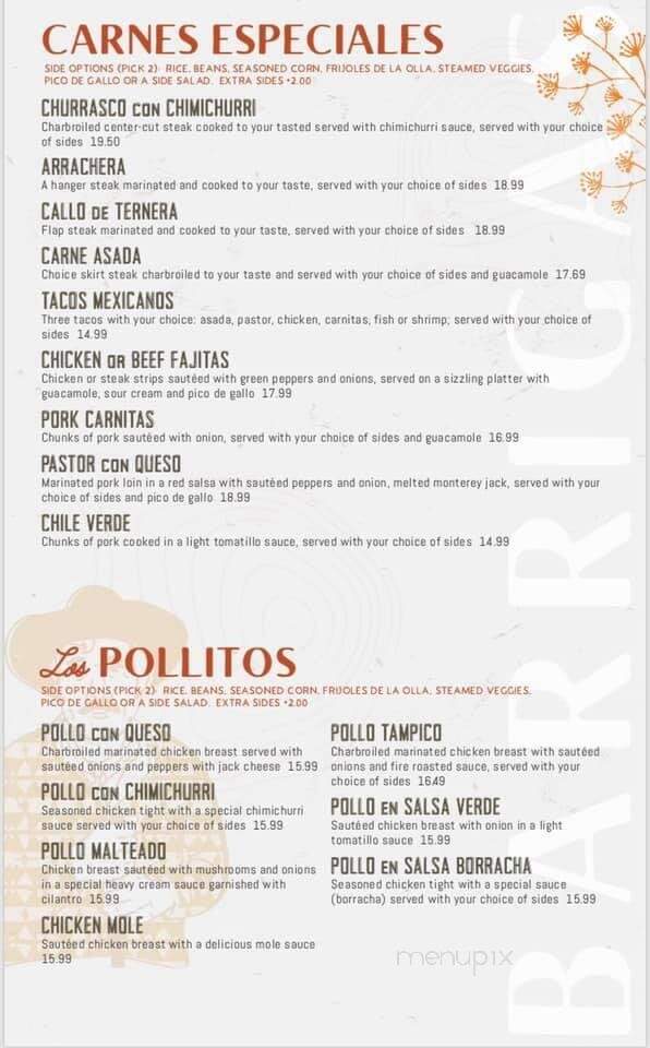 Barrigas Mexican Restaurant - Garden City, ID menu_pic