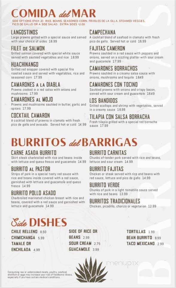 Barrigas Mexican Restaurant - Garden City, ID menu_pic
