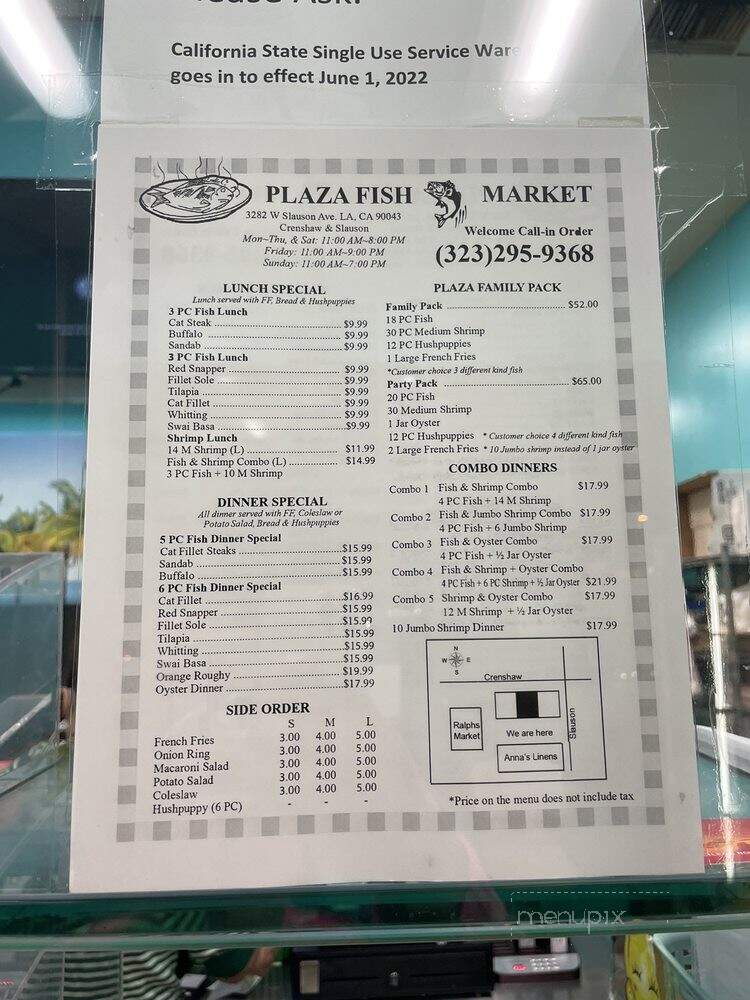 Plaza Fish Market - Los Angeles, CA menu_pic