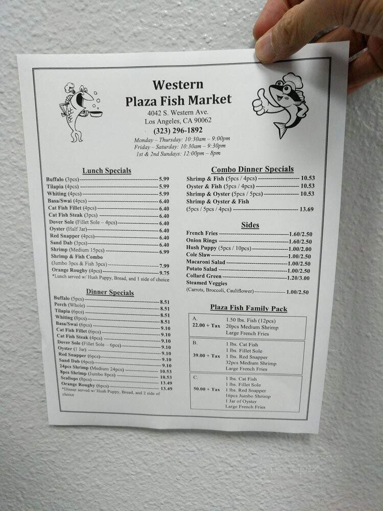 Plaza Fish Market - Los Angeles, CA menu_pic