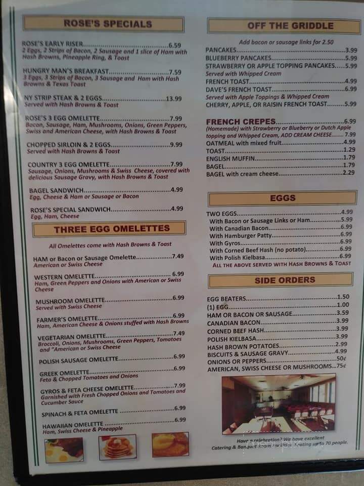 Rose's Family Dining - St Clair Shores, MI menu_pic