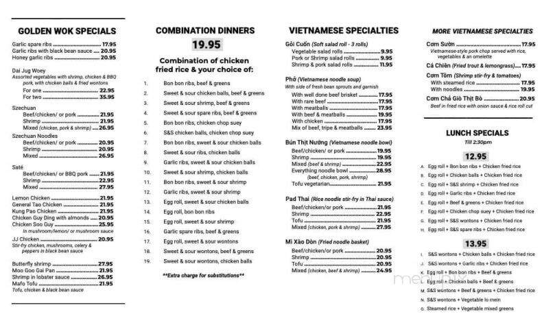 Golden Wok Chinese Restaurant - Thunder Bay, ON menu_pic