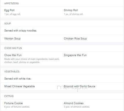 Yeung's Chinese Kitchen - Roselle, NJ menu_pic