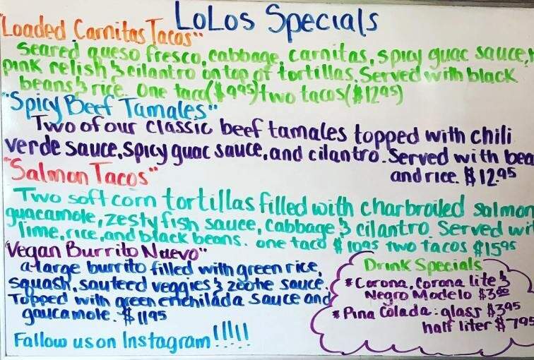 Lolo's Mexican Food - Morro Bay, CA menu_pic