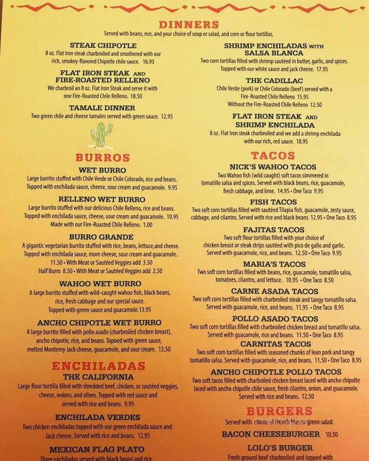 Lolo's Mexican Food - Morro Bay, CA menu_pic