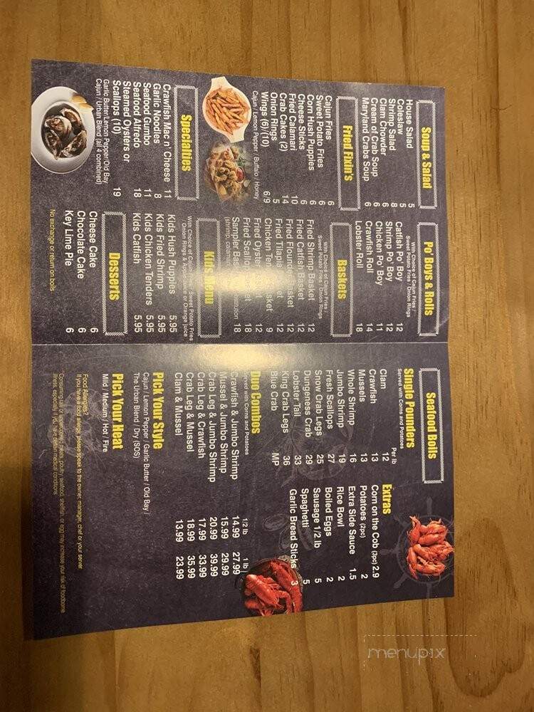 Urban Crab Shack - Parkville, MD menu_pic