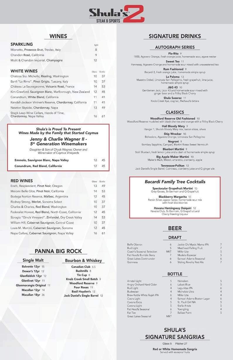 Shula's 2 - Independence, OH menu_pic