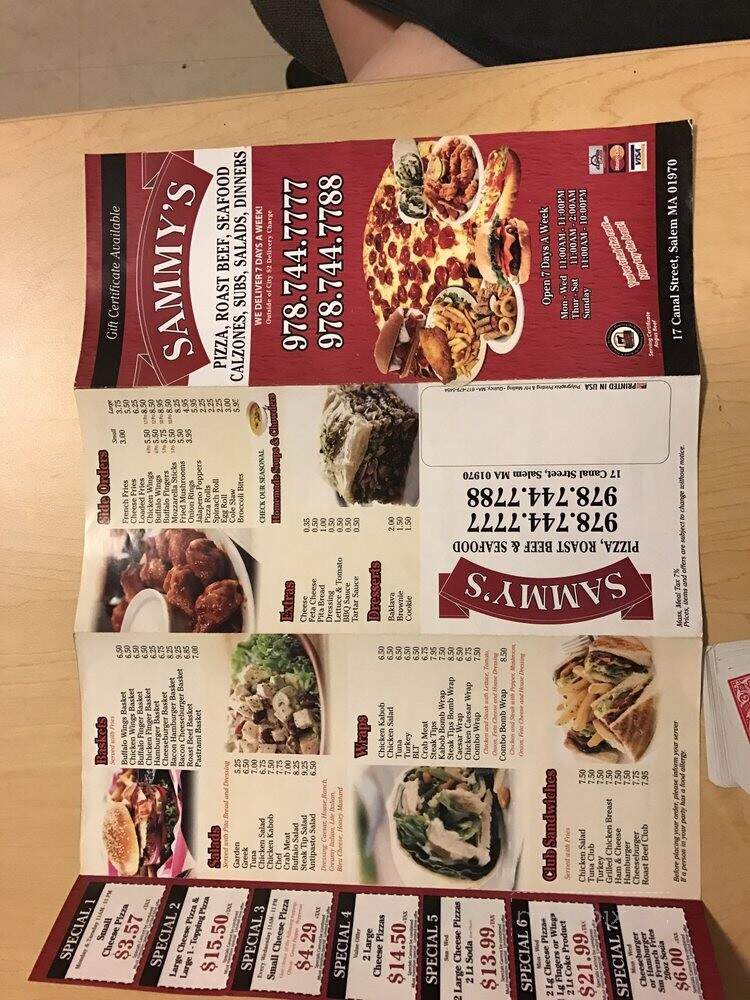 Sammy's PIzza Roast Beef & Seafood - Salem, MA