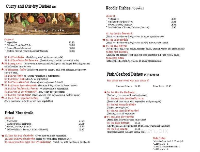 Thida's Thai Restaurant - Winnipeg, MB menu_pic