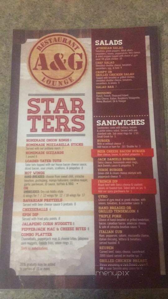 A & G Pizza & Steakhouse - Creston, IA menu_pic