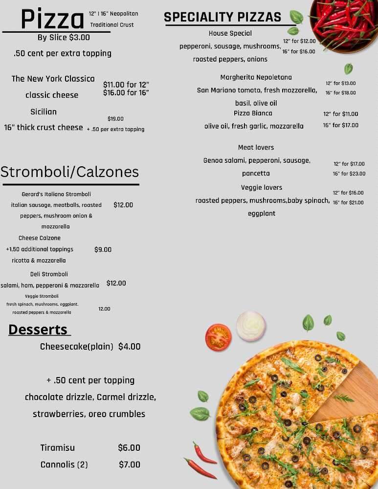 Gerard's Italian Pizza - Clinton, SC menu_pic
