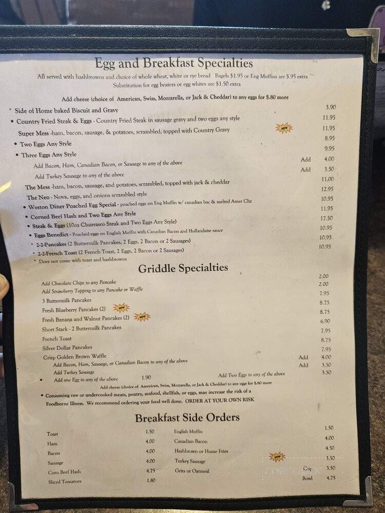 Weston Diner - Davie, FL menu_pic