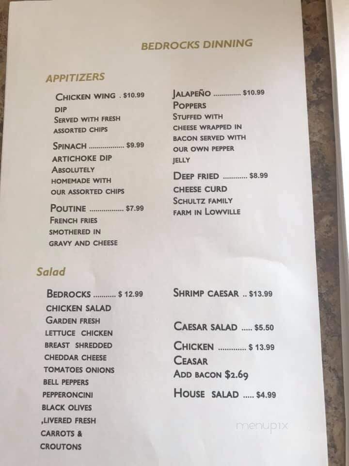 Bedrock The Cafe - Ogdensburg, NY menu_pic
