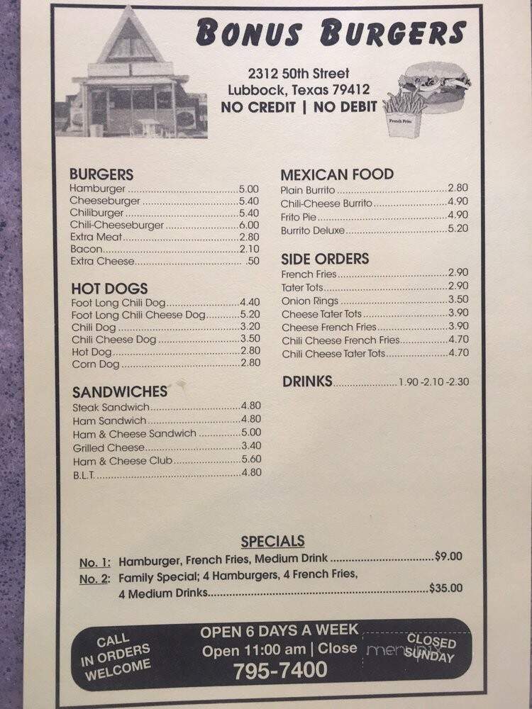 Bonus Burger - Lubbock, TX