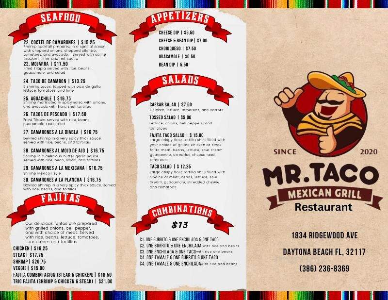Mr. Taco - Ormond Beach, FL menu_pic