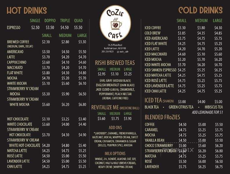 Cozie Cafe - Fair Lawn, NJ menu_pic