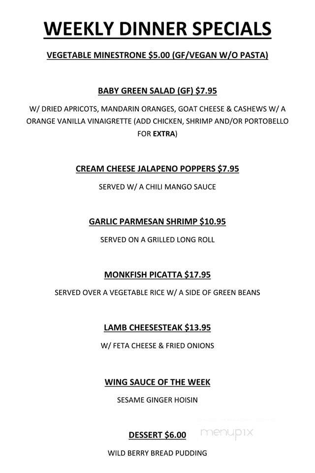 McMenamin's Tavern - Philadelphia, PA menu_pic