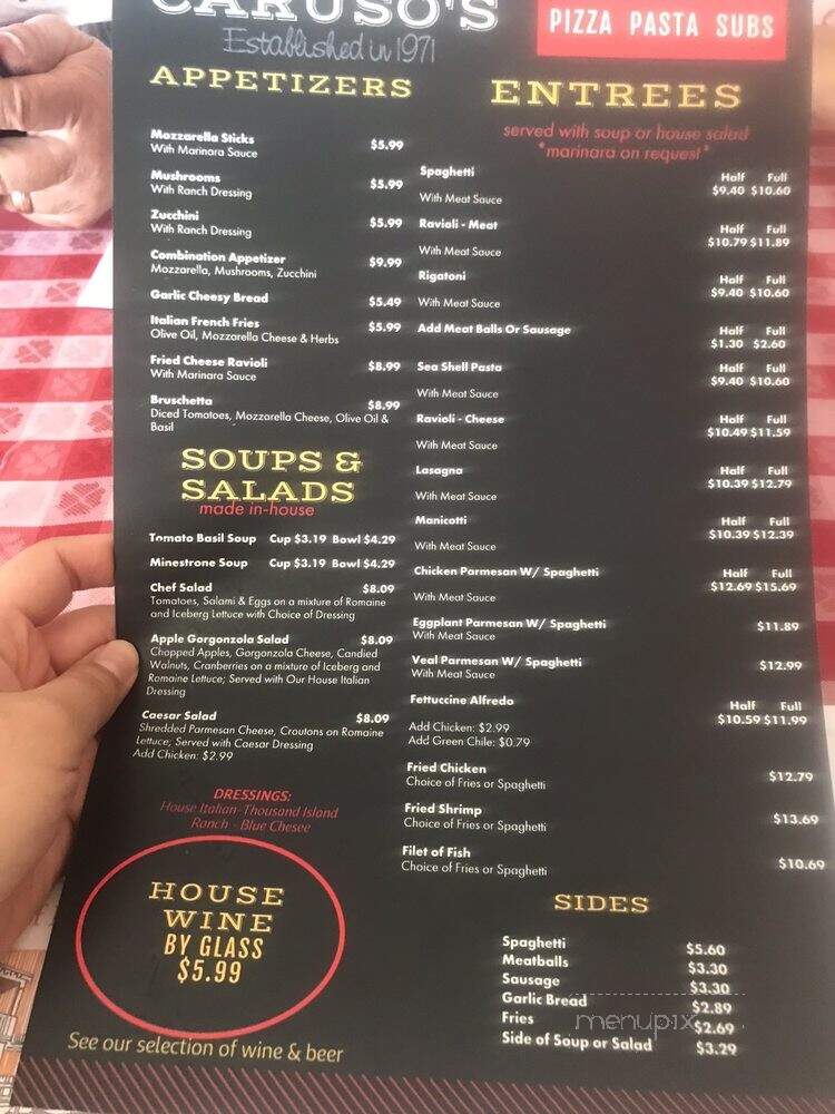 Caruso's Italian Restaurant - Albuquerque, NM menu_pic