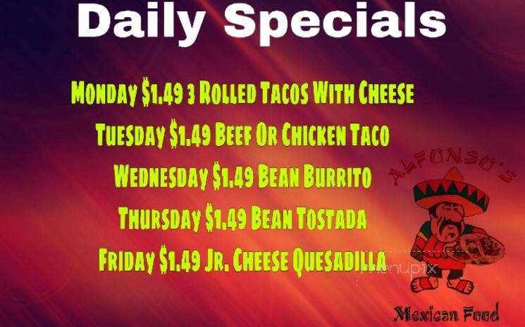 Alfonso's Mexican Food - Colorado Springs, CO menu_pic