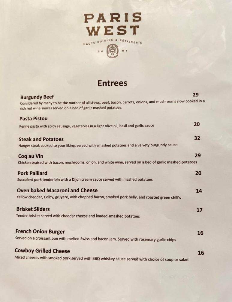Paris In the West - Cheyenne, WY menu_pic