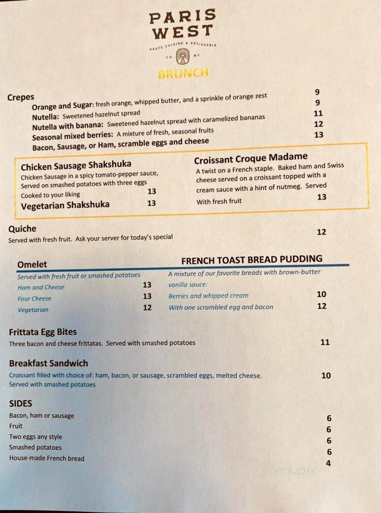 Paris In the West - Cheyenne, WY menu_pic
