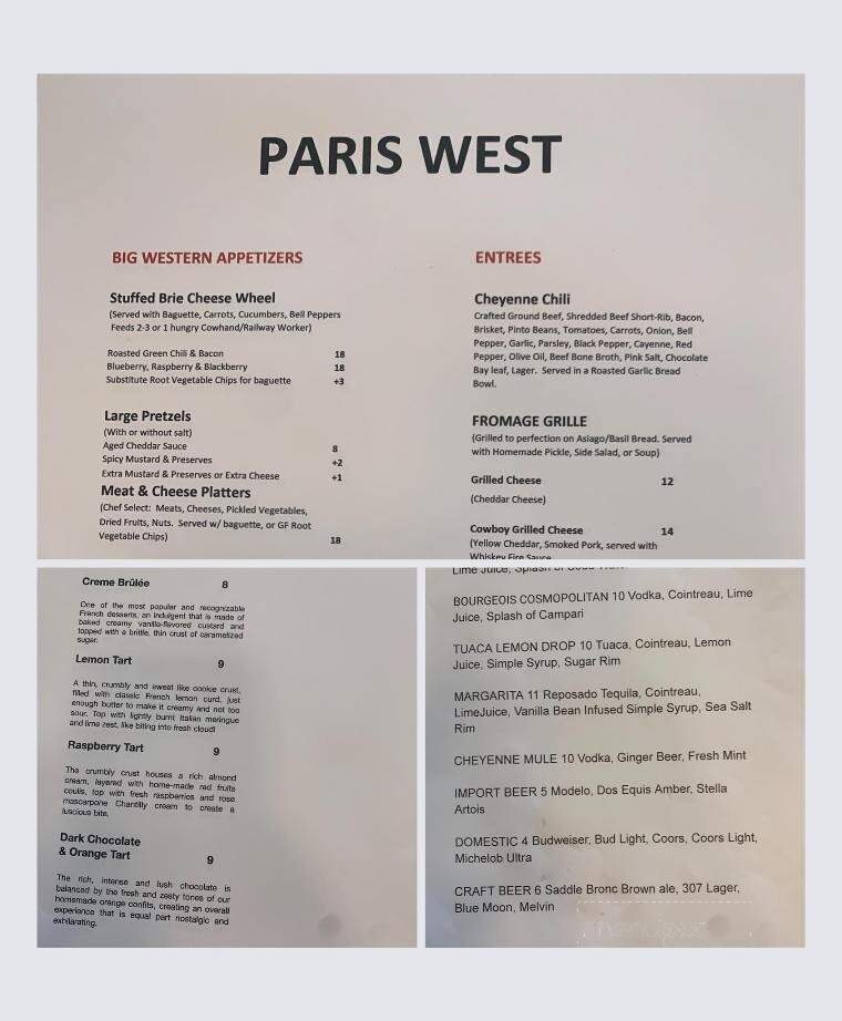 Paris In the West - Cheyenne, WY menu_pic