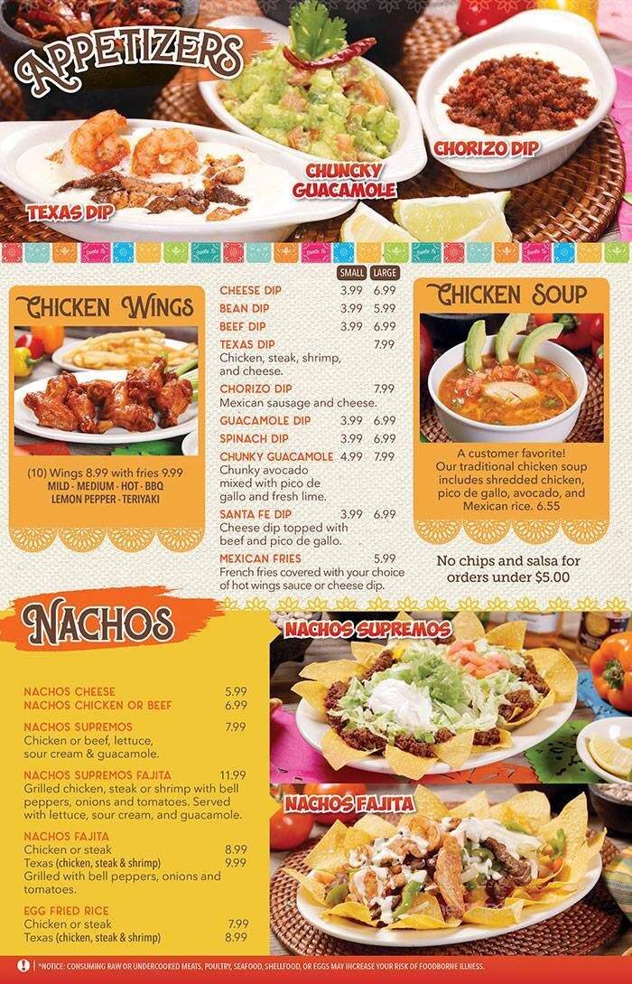 Santa Fe Mexican Restaurant of Tallapoosa - Tallapoosa, GA menu_pic