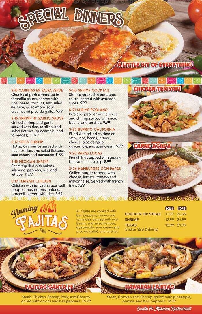 Santa Fe Mexican Restaurant of Tallapoosa - Tallapoosa, GA menu_pic