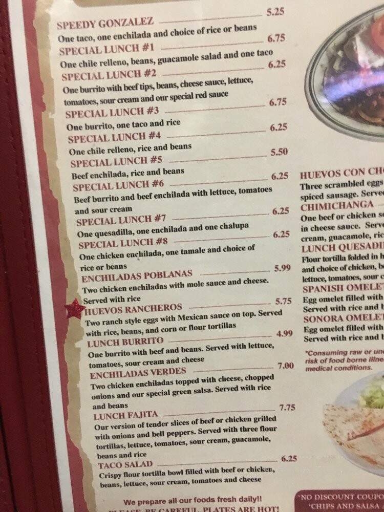 Los Tres Potrillos - Louisa, VA menu_pic