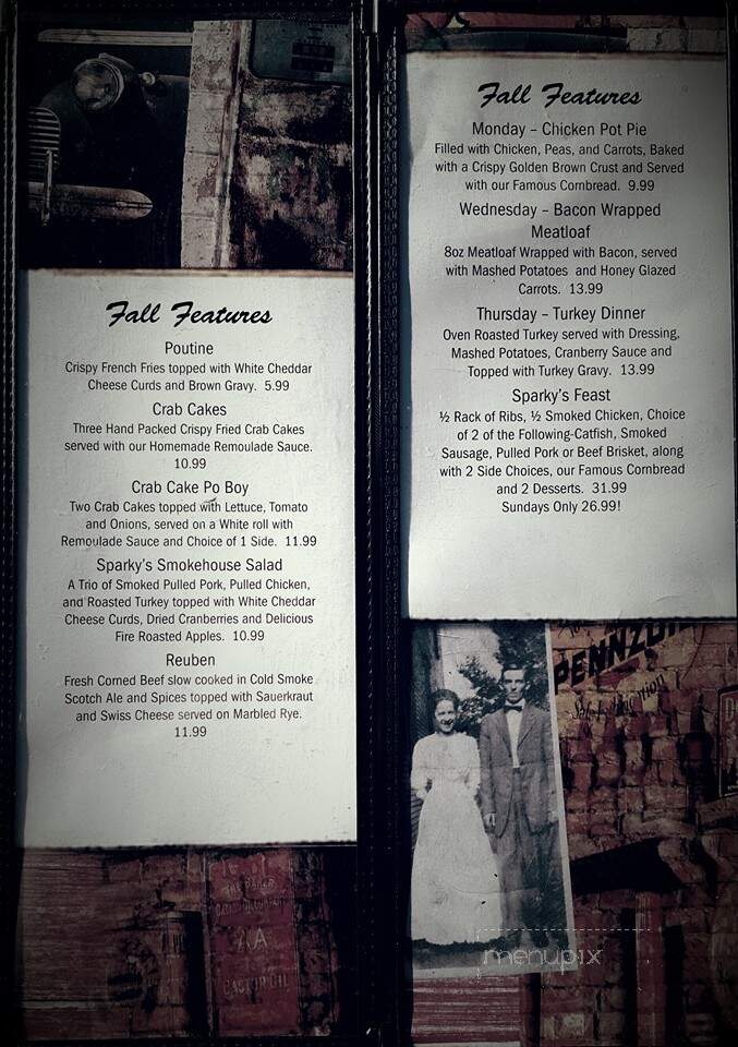 Sparky's Garage - Dillon, MT menu_pic