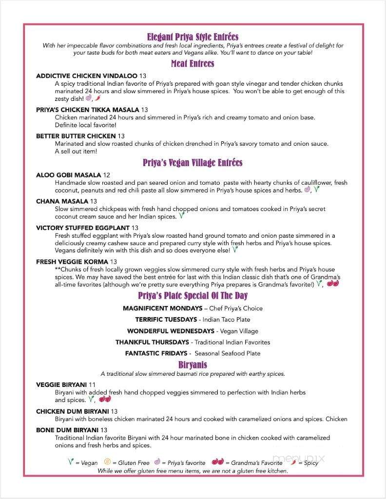 Priya's J&J Indian Foods - Lafayette, LA menu_pic