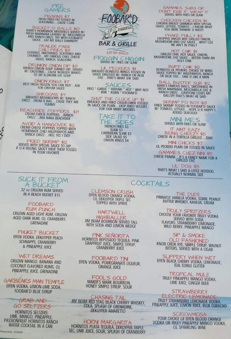 Foobar'd - Anderson, SC menu_pic