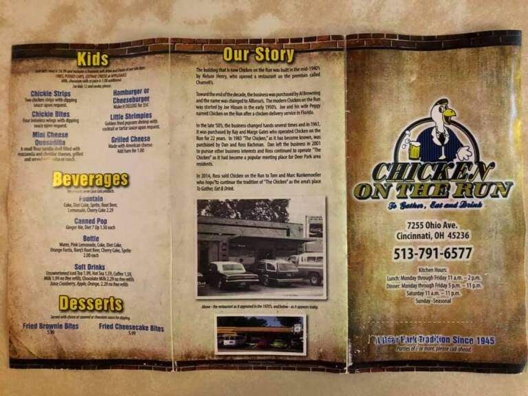 Chicken On The Run - Cincinnati, OH menu_pic