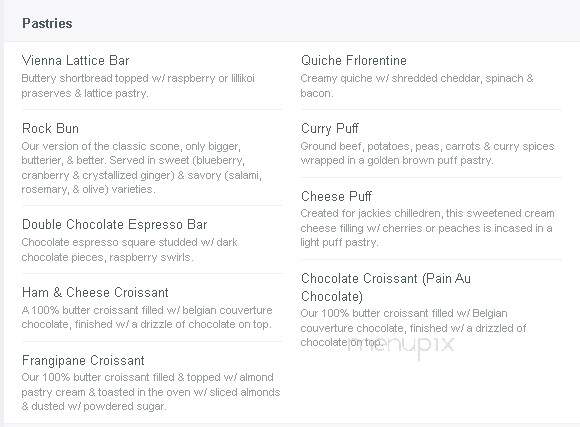 Moonstruck Patisserie - Hilo, HI menu_pic