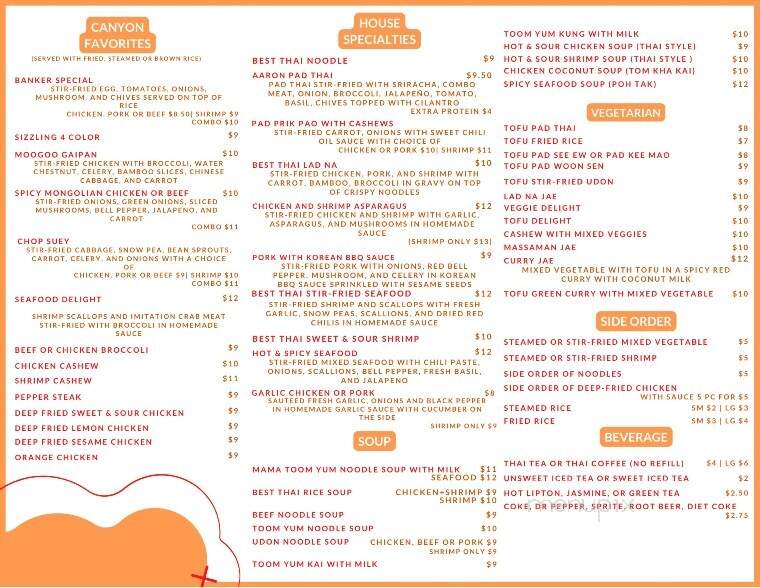 Best Thai - Canyon, TX menu_pic