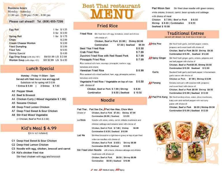 Best Thai - Canyon, TX menu_pic