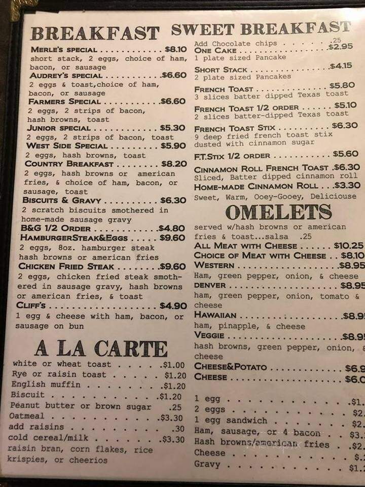 A & M Cafe - Grinnell, IA menu_pic