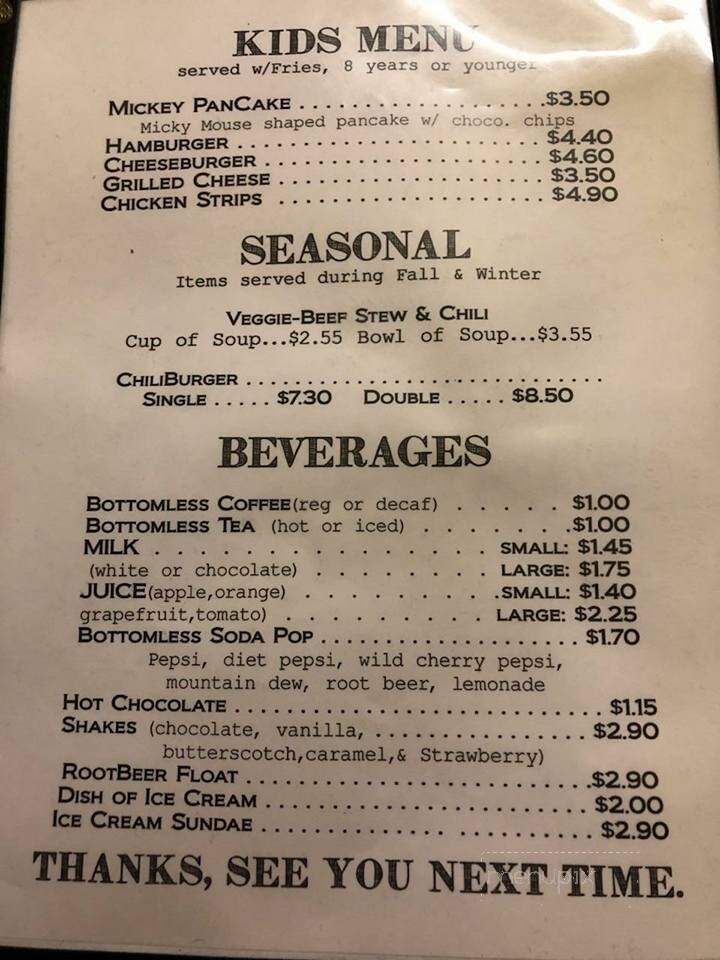 A & M Cafe - Grinnell, IA menu_pic