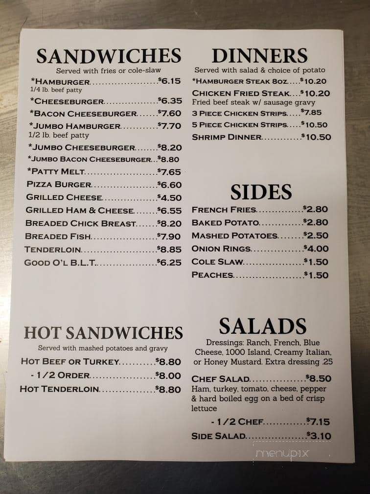 A & M Cafe - Grinnell, IA menu_pic