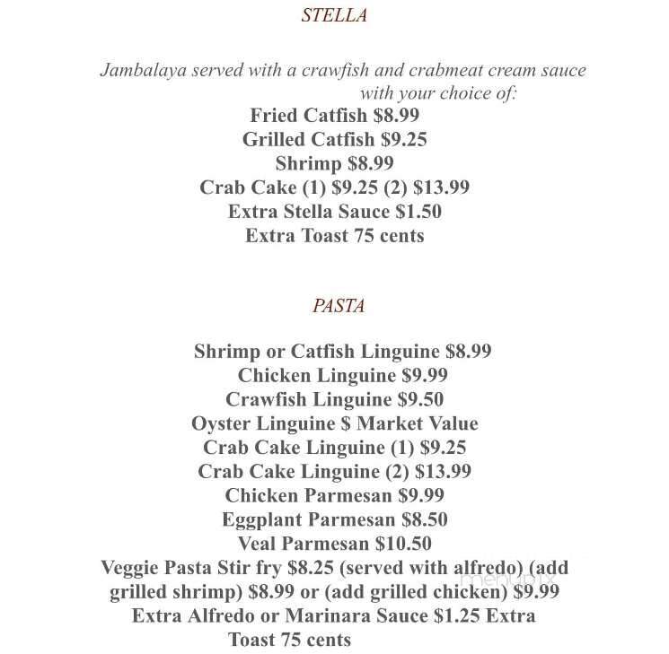 Two Sisters Creole Kitchen - Picayune, MS menu_pic