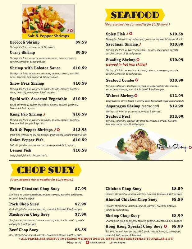 Hong Kong Chop Suey Restaurant - Hanford, CA menu_pic