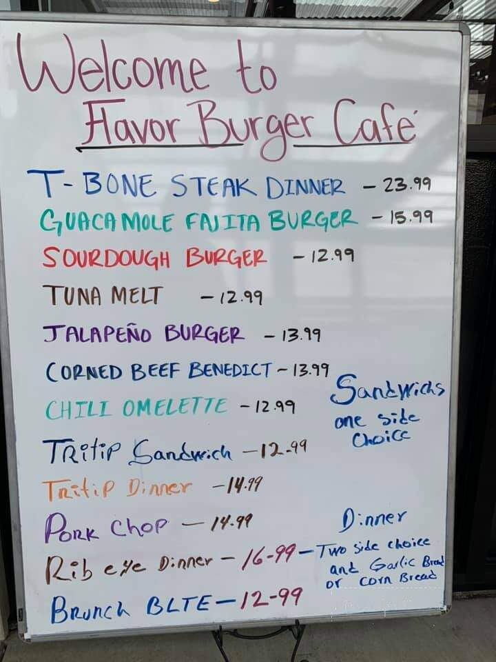 Flavor Burger Cafe - WINDSOR, CA menu_pic