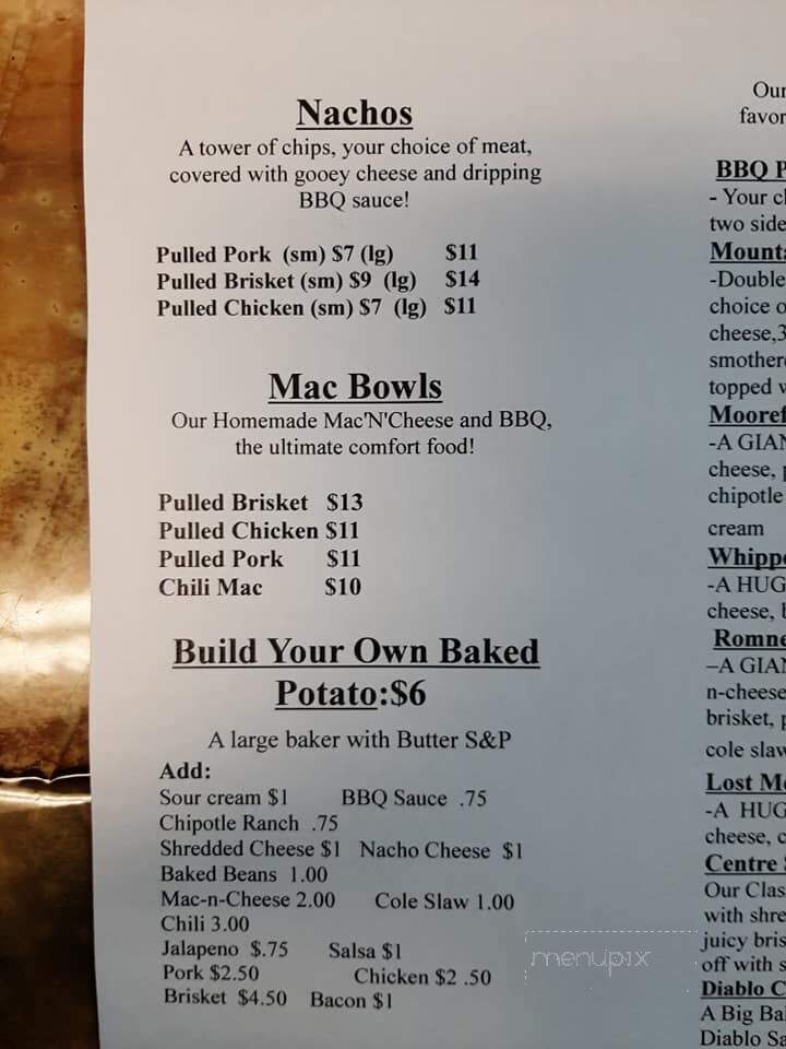 Lost Mountain BBQ - Cumberland, MD menu_pic