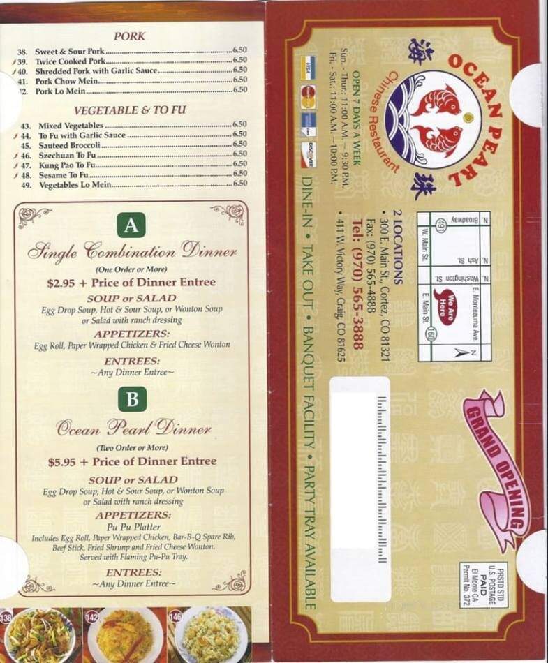 Ocean Pearl Chinese Restaurant - Cortez, CO menu_pic