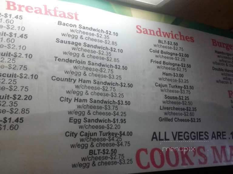 Cook's Market - Clarksville, TN menu_pic